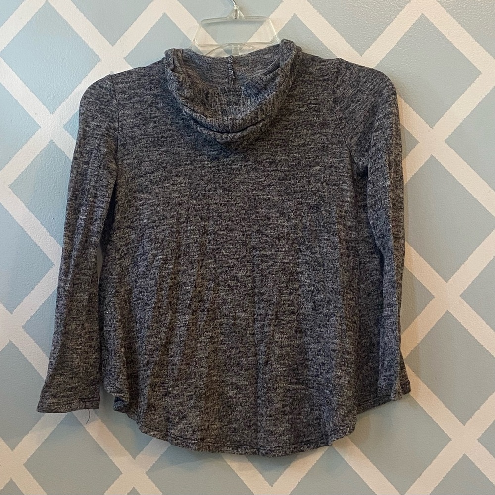 Gray Ruffled Cardigan Sweater - Picture 2 of 4